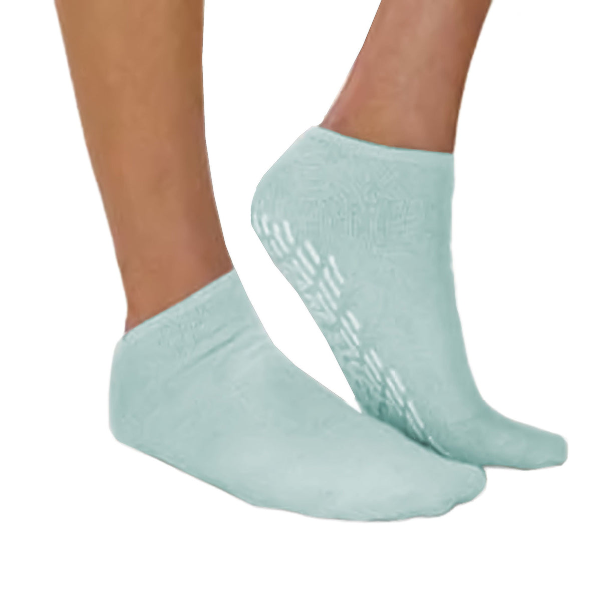 Care-Steps® Single Tread Slipper Socks, 2X-Large, Light Green, 48/CS