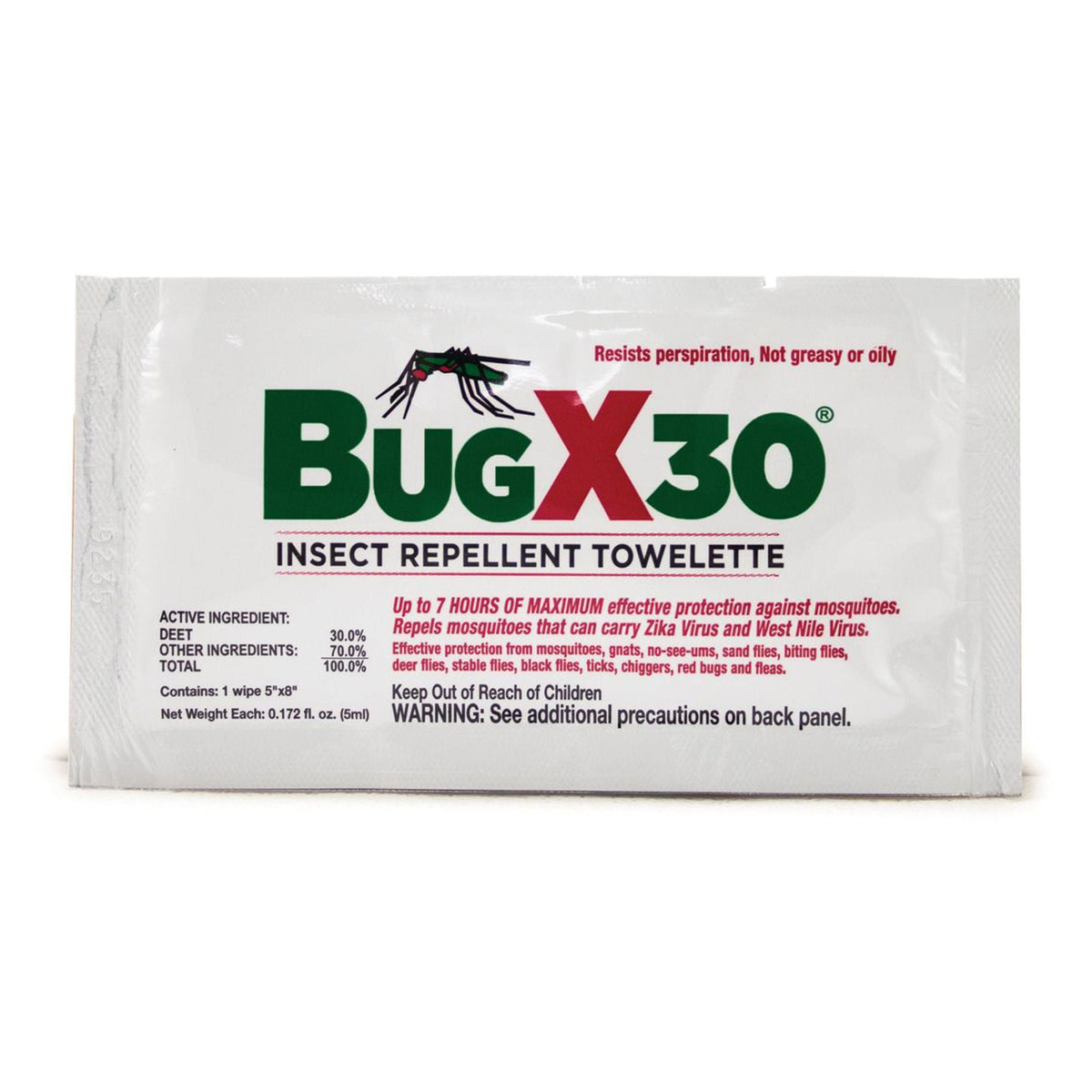 Bugx® 30 Insect Repellent Towelettes With Deet, 300/Cs