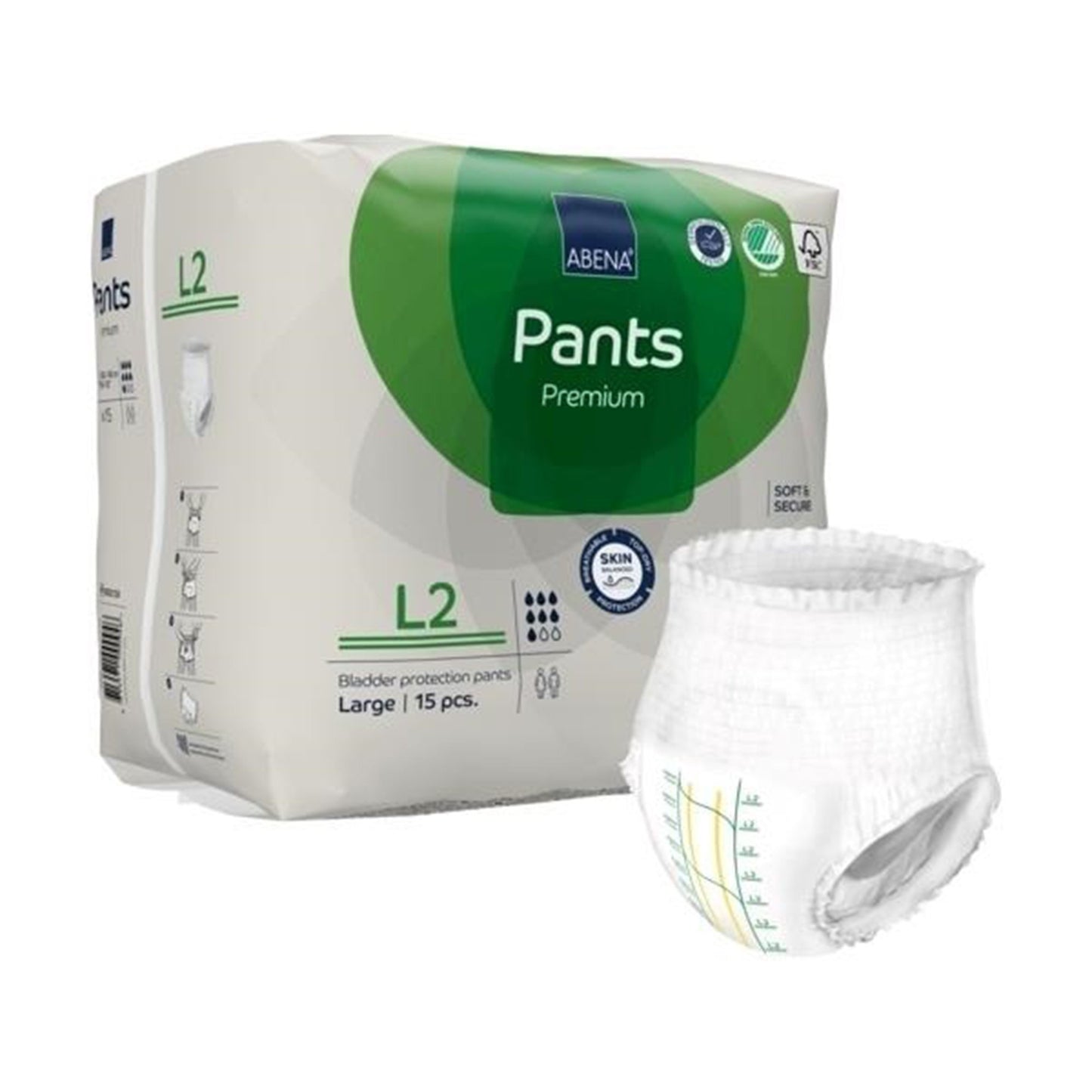 Abena Premium Pants L2 Incontinence Brief, Large 90/CASE -1000021326