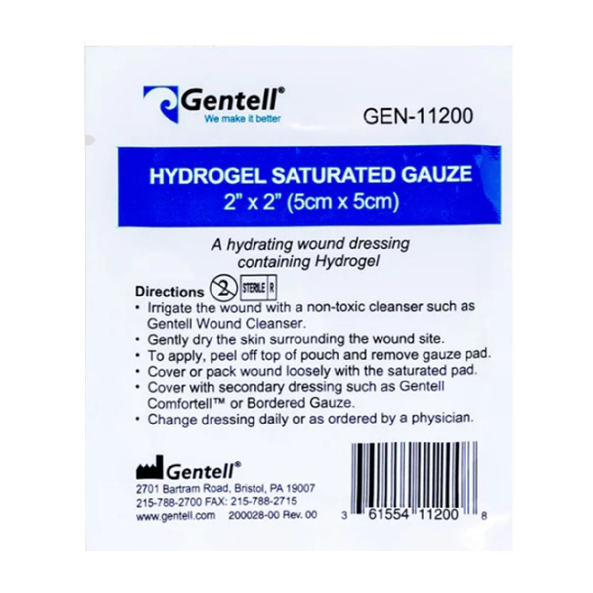 Dressing, Hydrogel 12Ply 2X2"(10/Pk 3Pk/Cs), 30/Cs