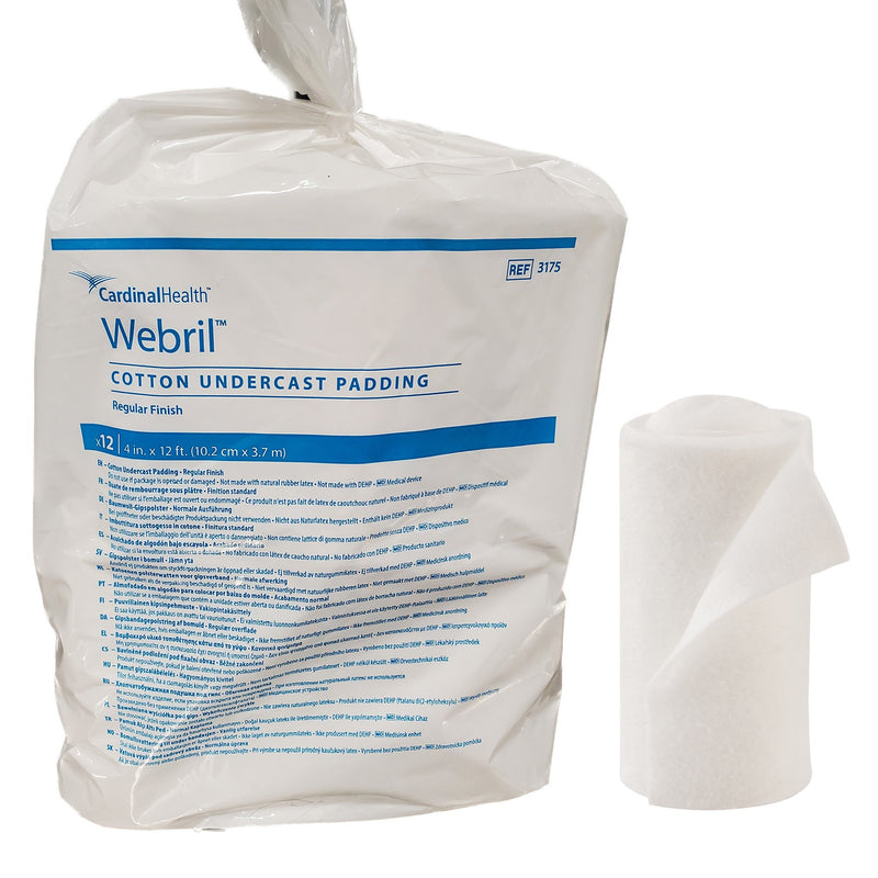 WEBRIL™ UNDERCAST COTTON CAST PADDING, 4 INCH X 4 YARD, SOLD AS 72/CASE CARDINAL 3175-