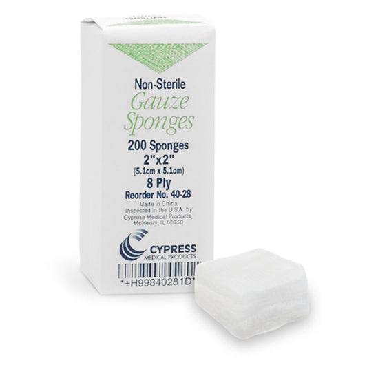 Cypress Gauze Sponge, 2 X 2 Inch, Eight Ply, 5000/Cs