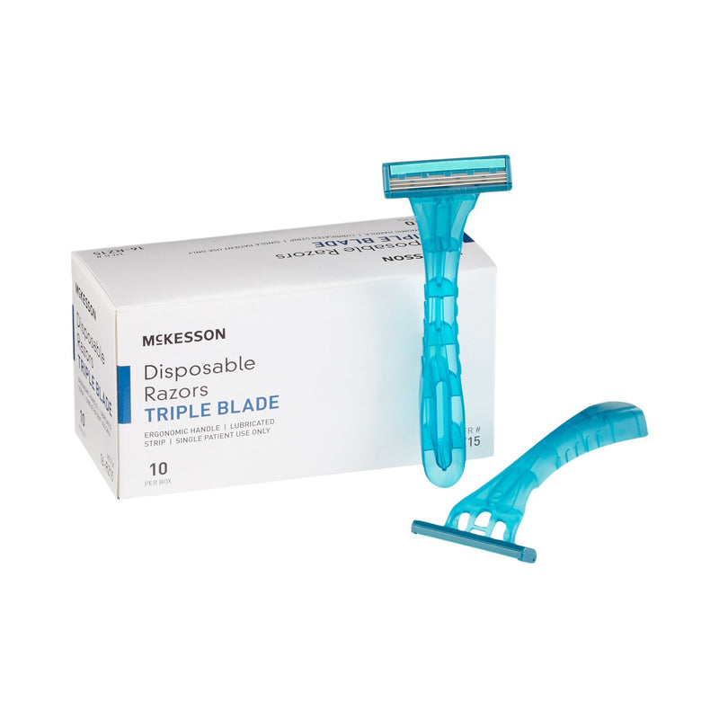 MCKESSON TRIPLE BLADE DISPOSABLE RAZORS, SOLD AS 500/CASE MCKESSON 16-RZ15