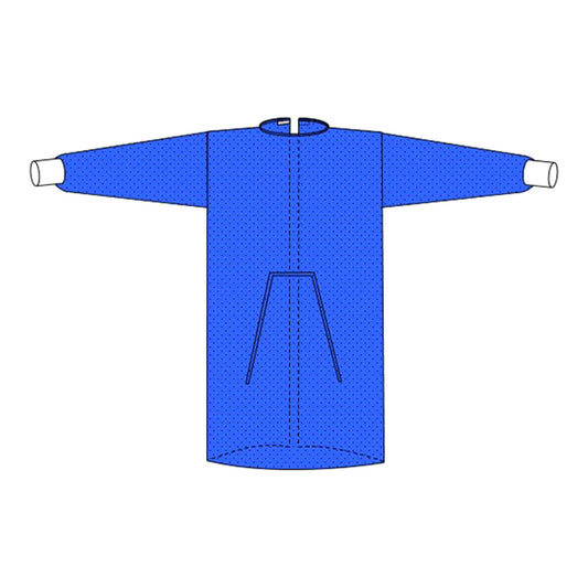 Gown, Cover Knit Cuff Blu Lg (10/Bg 10Bg/Cs), 100/Cs