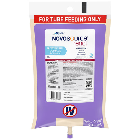 Novasource® Renal Ready to Hang Tube Feeding Formula, 33.8 oz. Bag, 6/CS