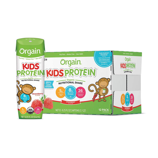 Orgain® Kids® Protein Organic Nutritional Shake, Strawberry, 8.25-Ounce Carton, 12/Cs