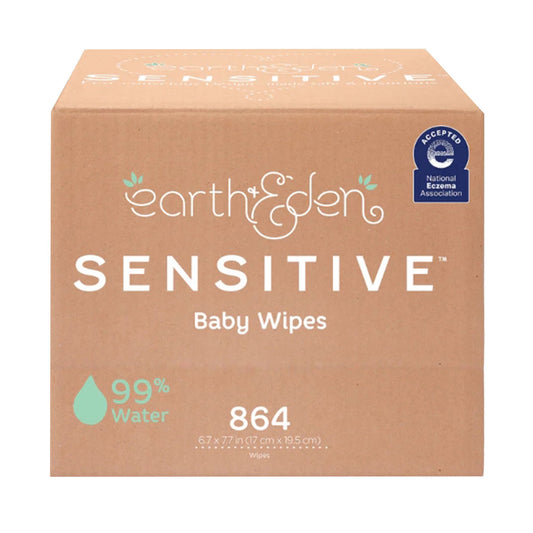 Earth & Eden Sensitive™ Baby Wipes, 6.7 X 7.7 Inch, 72 Per Pack, 864/Cs