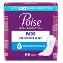 Poise® Moderate Absorbency Bladder Control Pad, Regular Length, 66/PK
