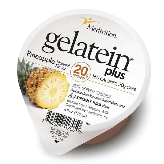 Gelatein® Plus Pineapple High Protein Gelatin, 4-ounce cup, 36/CS