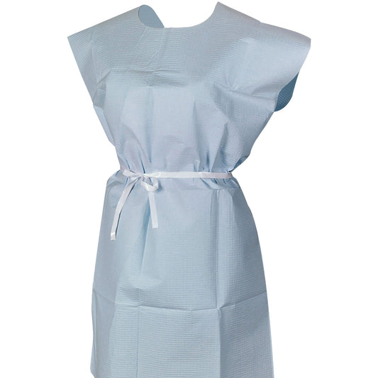 Mckesson Patient Exam Gown, One Size Fits Most, Blue, 50/Cs