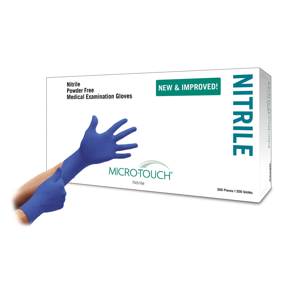 Micro-Touch® Nitrile Exam Glove, Extra Small, Blue, 1/Bx