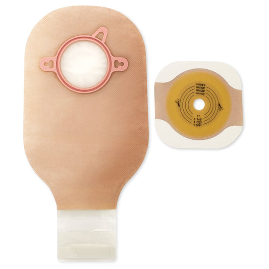New Image™ 19353 Two-Piece Ileostomy/Colostomy Pouch, 57mm Flange, Green, 5/BX