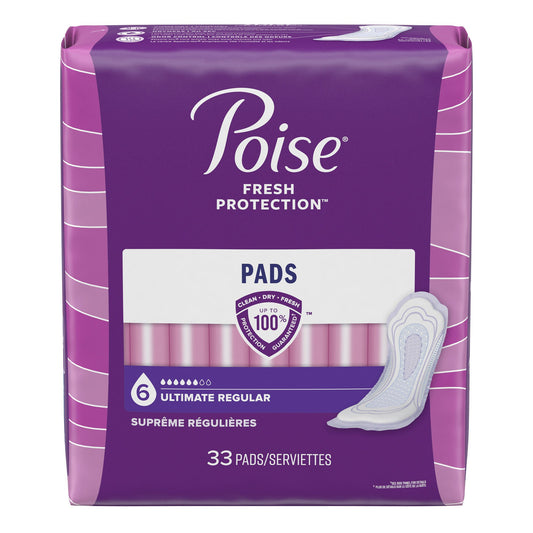 Poise® Bladder Control Pads, Heavy Absorbency, 33/Pk