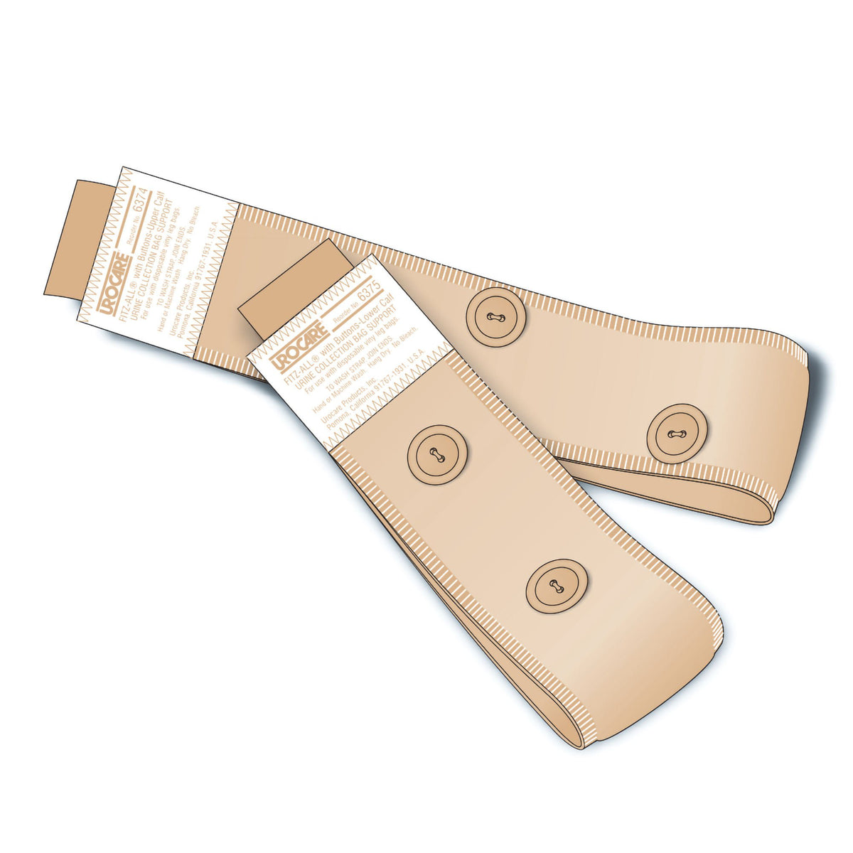 Fitz-All® Fabric Leg Straps with Buttons, 2/PK
