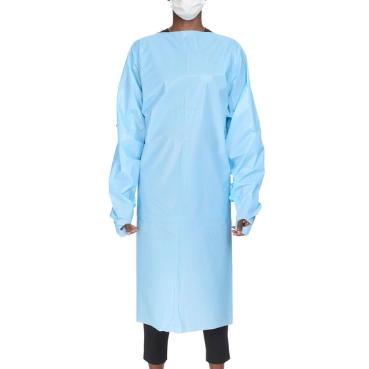 McKesson Open Back Over-the-Head Protective Procedure Gown, Universal, Blue, 75/CS