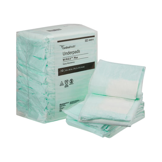 Wings™ Plus Heavy Absorbency Underpads, 30 x 36 Inch, 5/CS