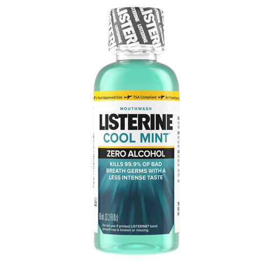 Listerine® Zero® Clean Mint Mouthwash, 3.2 Oz. Bottle, 24/Cs