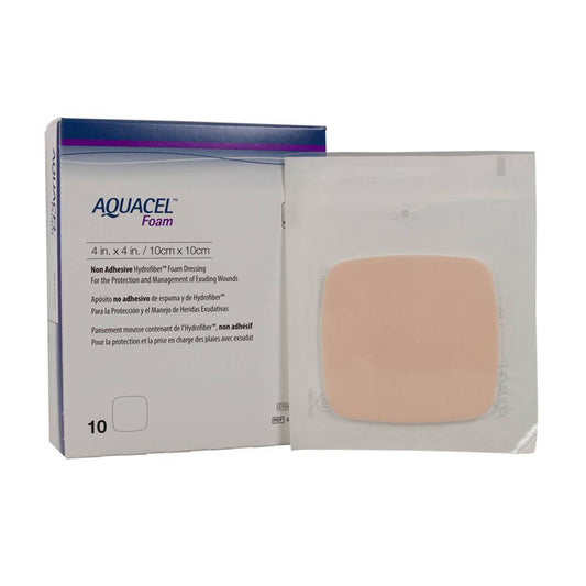 Aquacel® Nonadhesive Without Border Foam Dressing, 4 X 4 Inch, 10/Bx