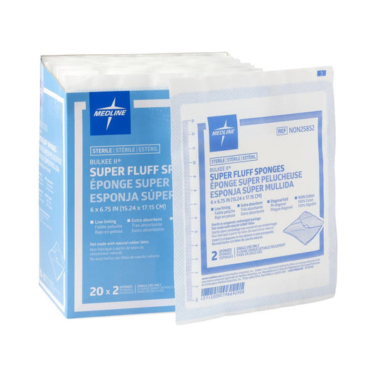 Bulkee® Sterile Fluff Dressing, 6 X 6-3/4 Inch, 6-Ply, 240/Cs