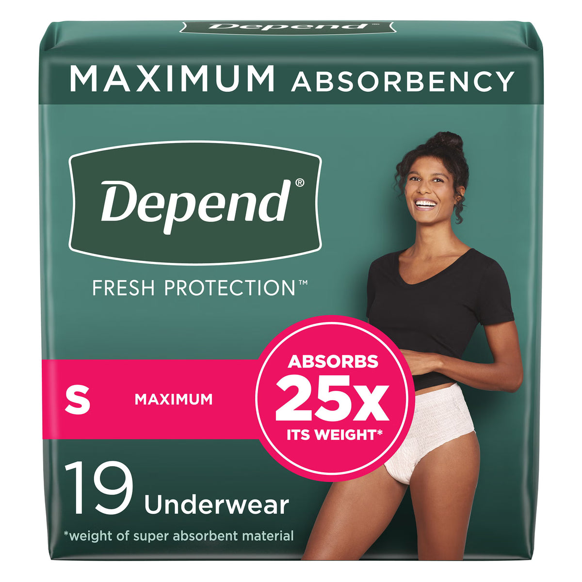 Depend® Fresh Protection™ Women'S Maximum Absorbency Underwear, Small, 19/Pk