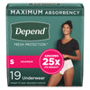 Depend® Fresh Protection™ Women's Maximum Absorbency Underwear, Small, 19/PK