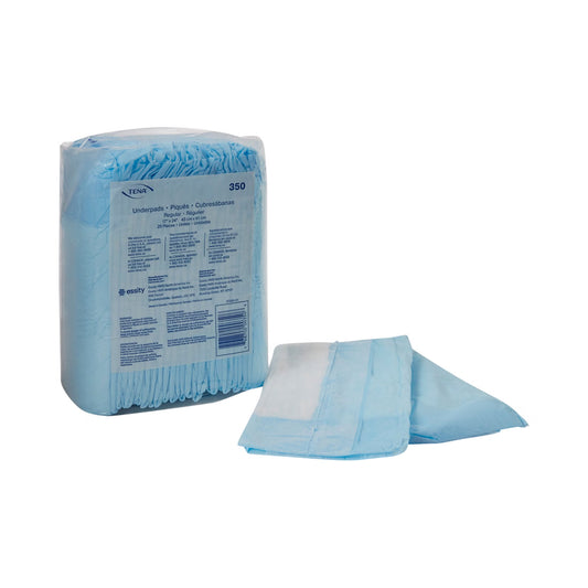 TENA Regular Underpads, Light Absorbency, Blue, Disposable, Latex-Free, 12/CS