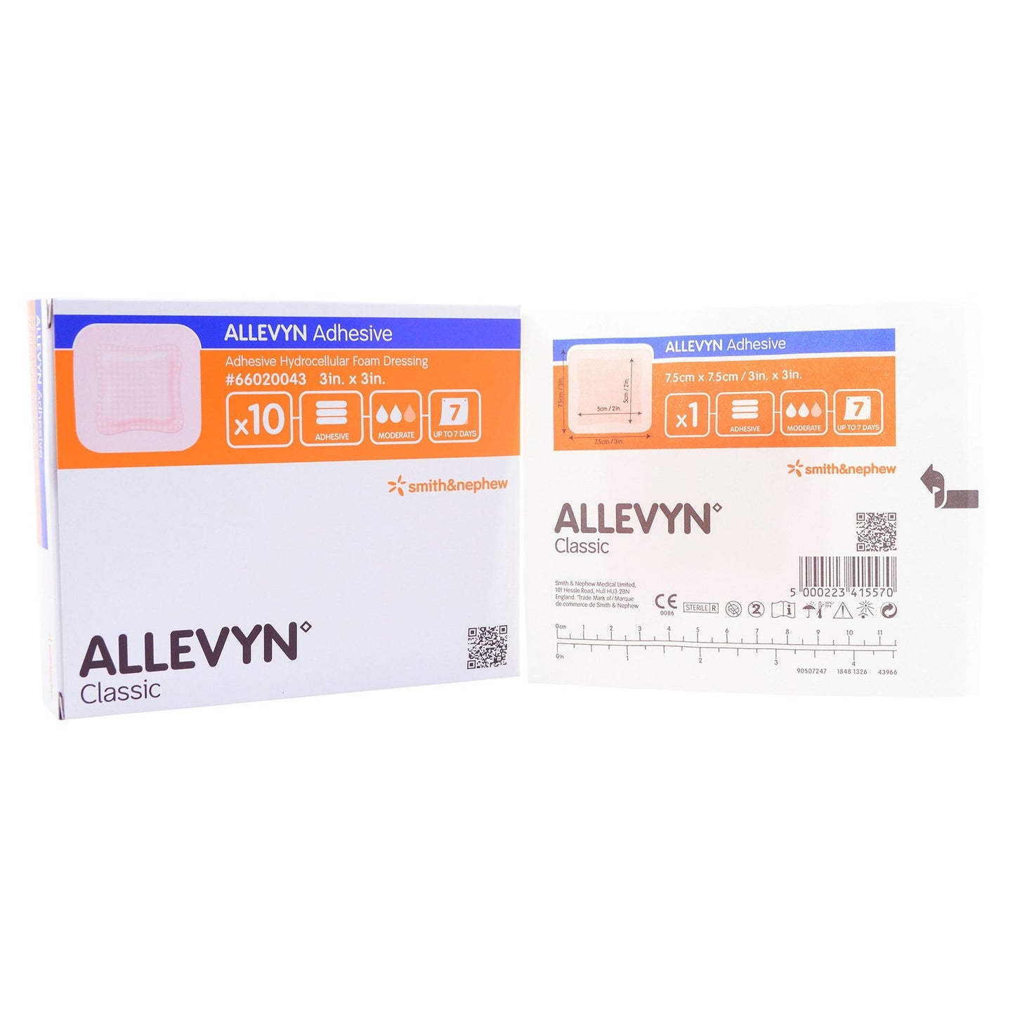 Allevyn Adhesive with Border Foam Dressing, 3 x 3 Inch 40/CASE -66020043