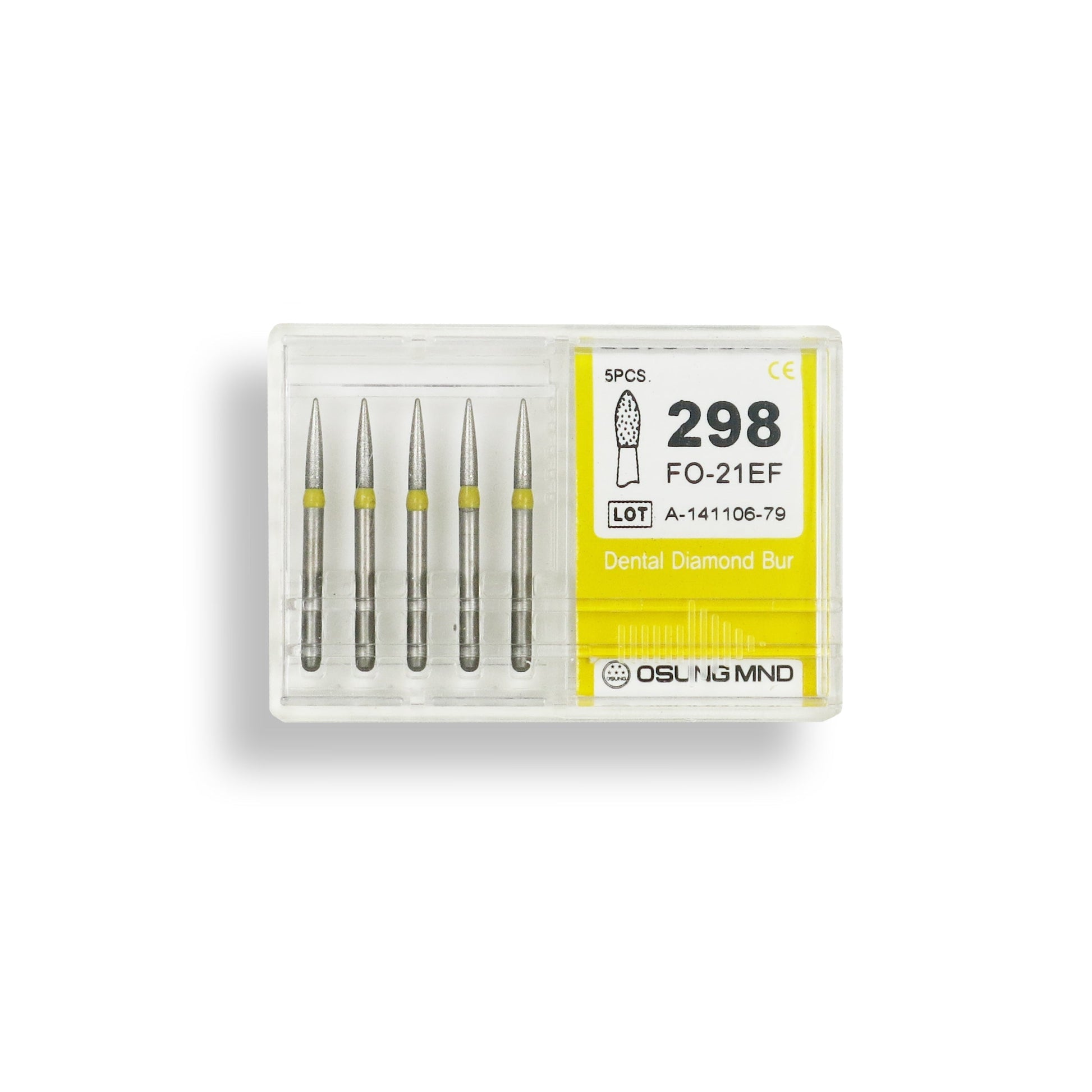 Cylindrical, Ogival End 1.4 mm Dia. Extra Fine Grit Diamond Bur 5 per pack. 245.14EF1 - Osung USA