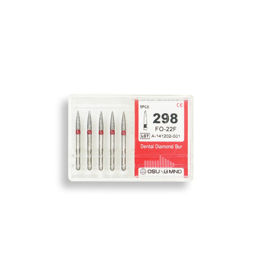 Cylindrical, Ogival End 1.6 mm Dia. Fine Grit Diamond Bur 5 per pack. 245.16F1 - Osung USA