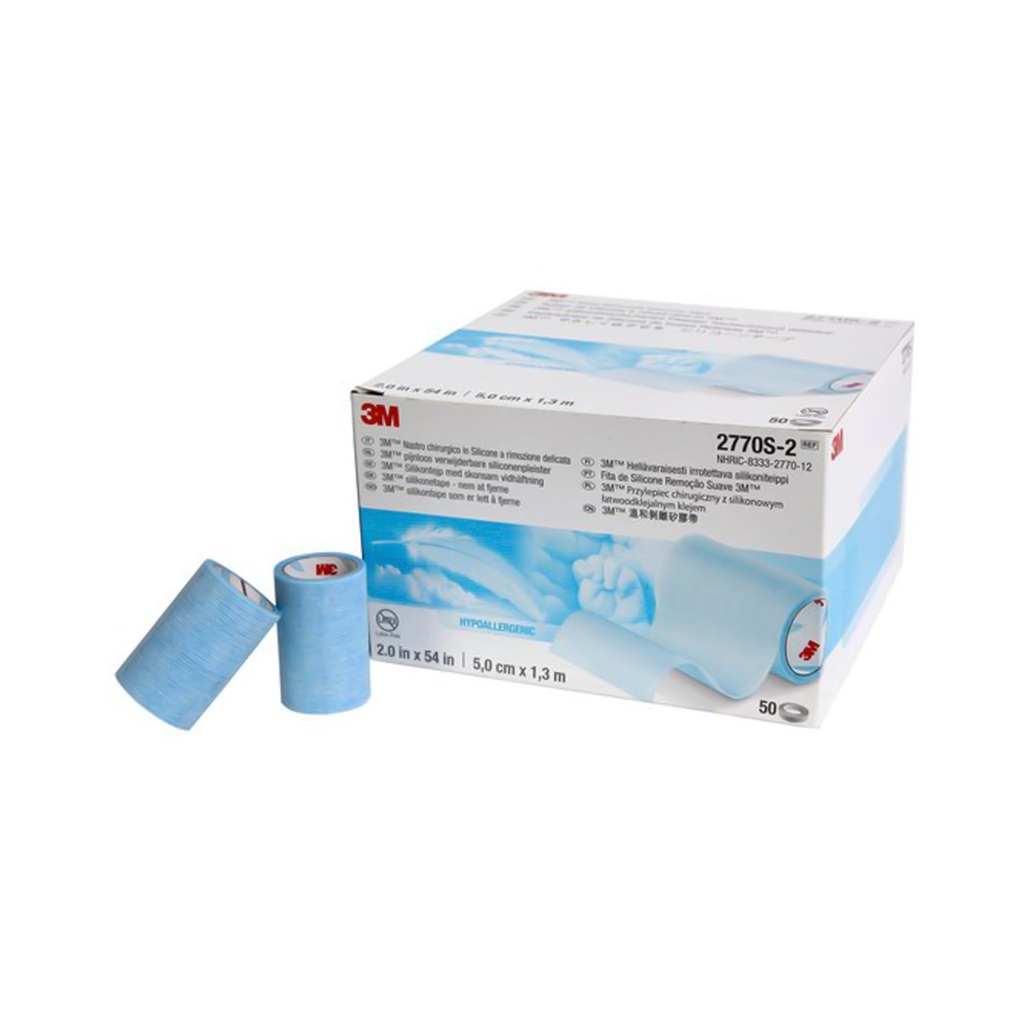 3M™ Micropore™ S Silicone Medical Tape, 2 Inch x 1-1/2 Yard, Blue 1/ROLL -2770S-2