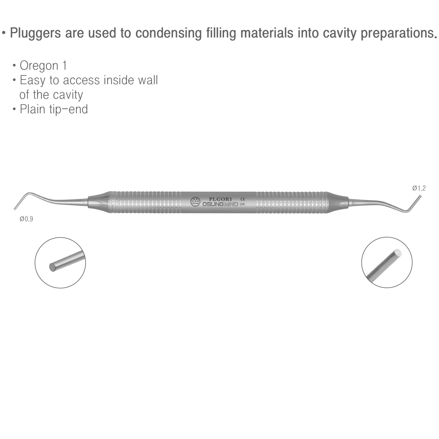 Osung #1 Oregon Amalgam Plugger 0.9mm / 1.2mm -PLGOR1 - Osung USA