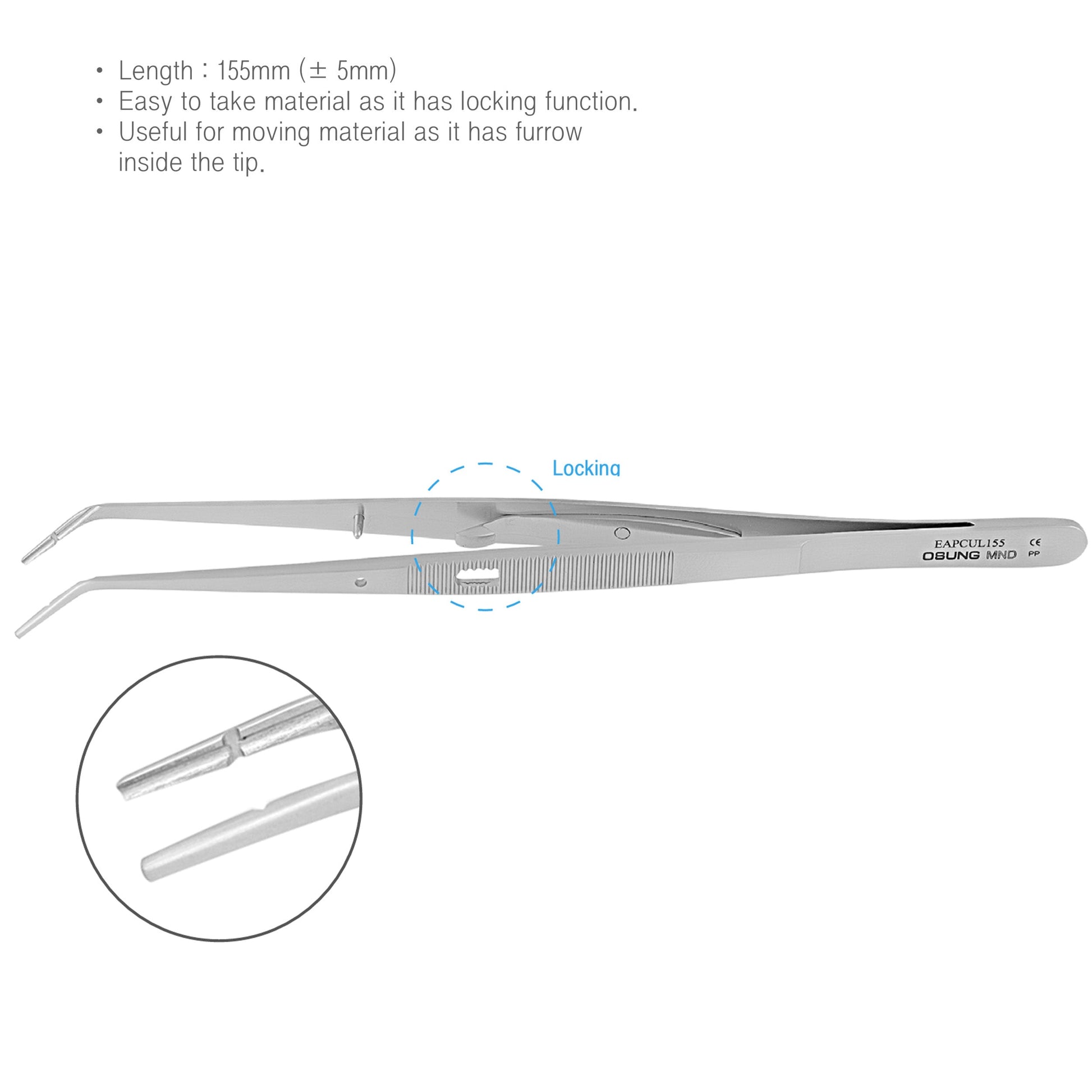 Osung Locking Pliers 6.1" Tweezer -EAPCUL155 - Osung USA