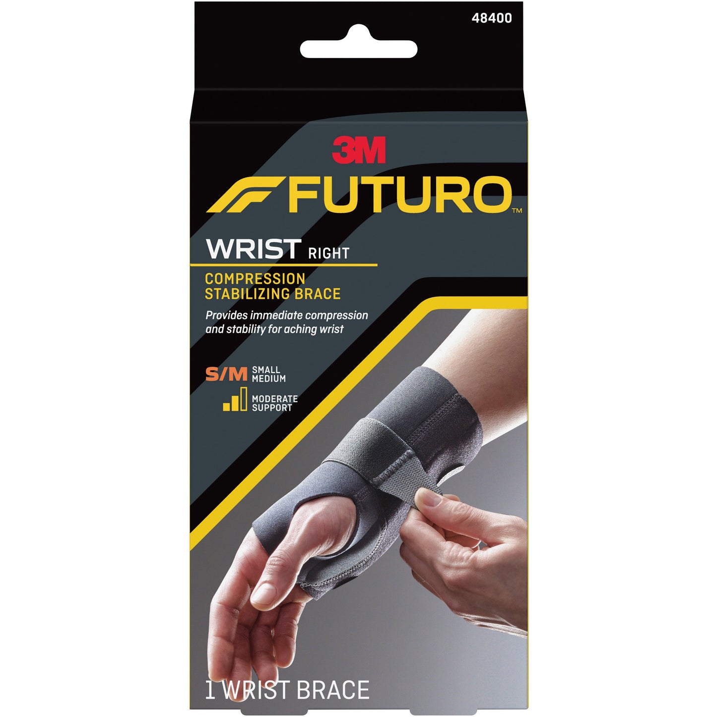 3M™ Futuro™ Compression Stabilizing Right Wrist Brace, Small/Medium