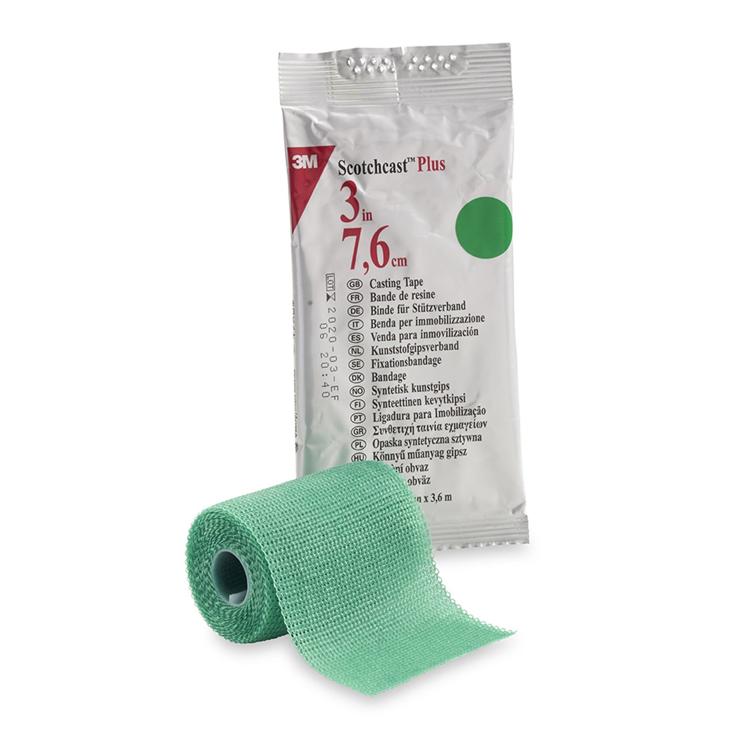 3M™ Scotchcast™ Plus Green Cast Tape, 3 Inch x 4 Yard 1/EACH -82003G