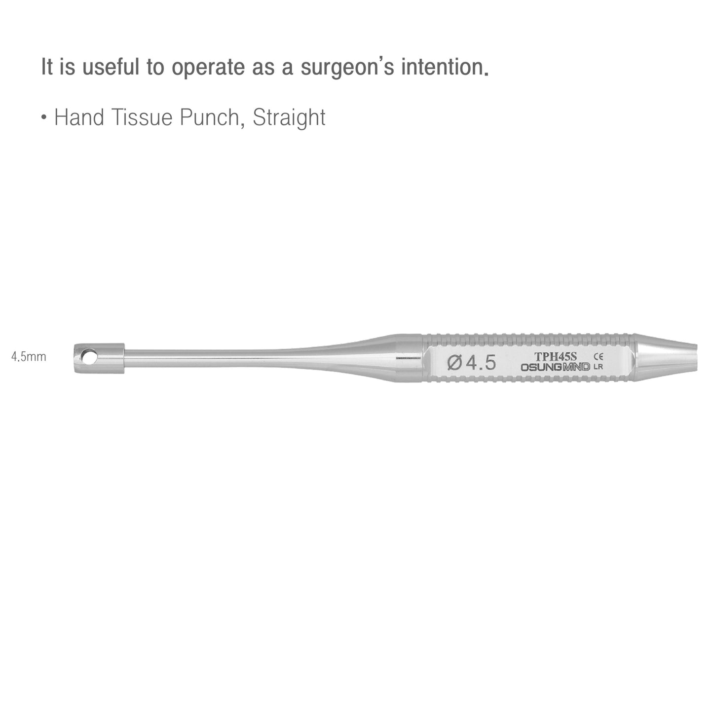 Osung 4.5mm Hand Tissue Punch, Straight Biopsy Punch -TPH45S - Osung USA