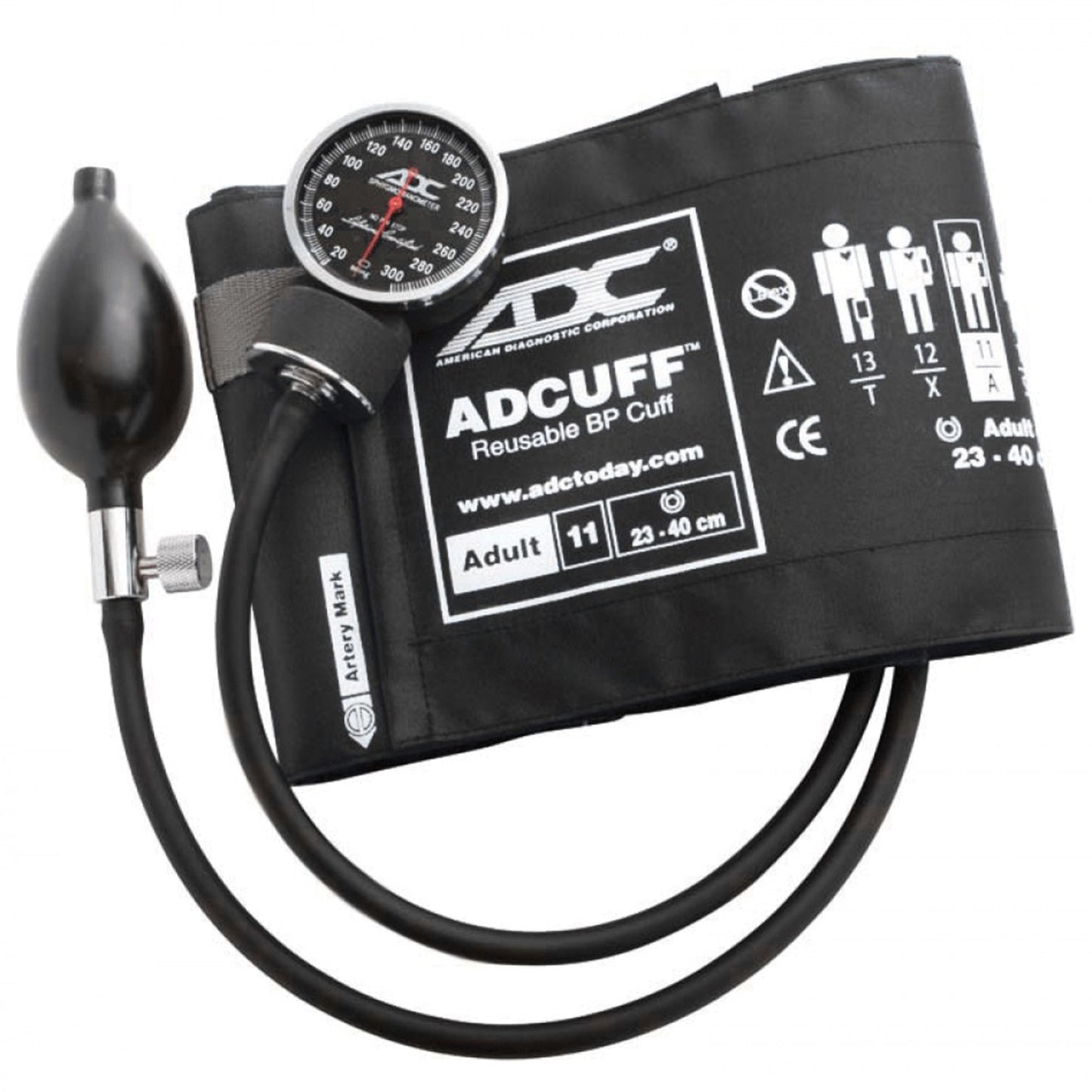 American Diagnostic Corp Diagnostic Arm Sphygmomanometer, Black, Size 11 Cuff, Pocket Size Hand Held 1/EACH -720-11ABK