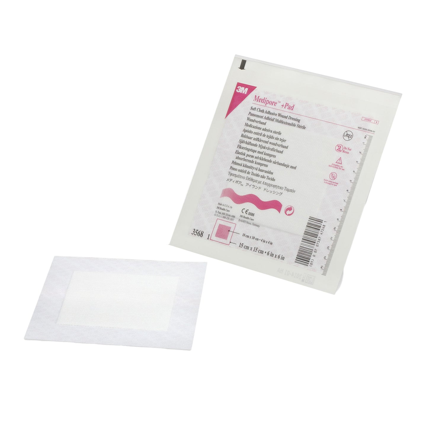 3M™ Medipore™ Adhesive Dressing, 6 x 6 Inch 1/EACH -3568