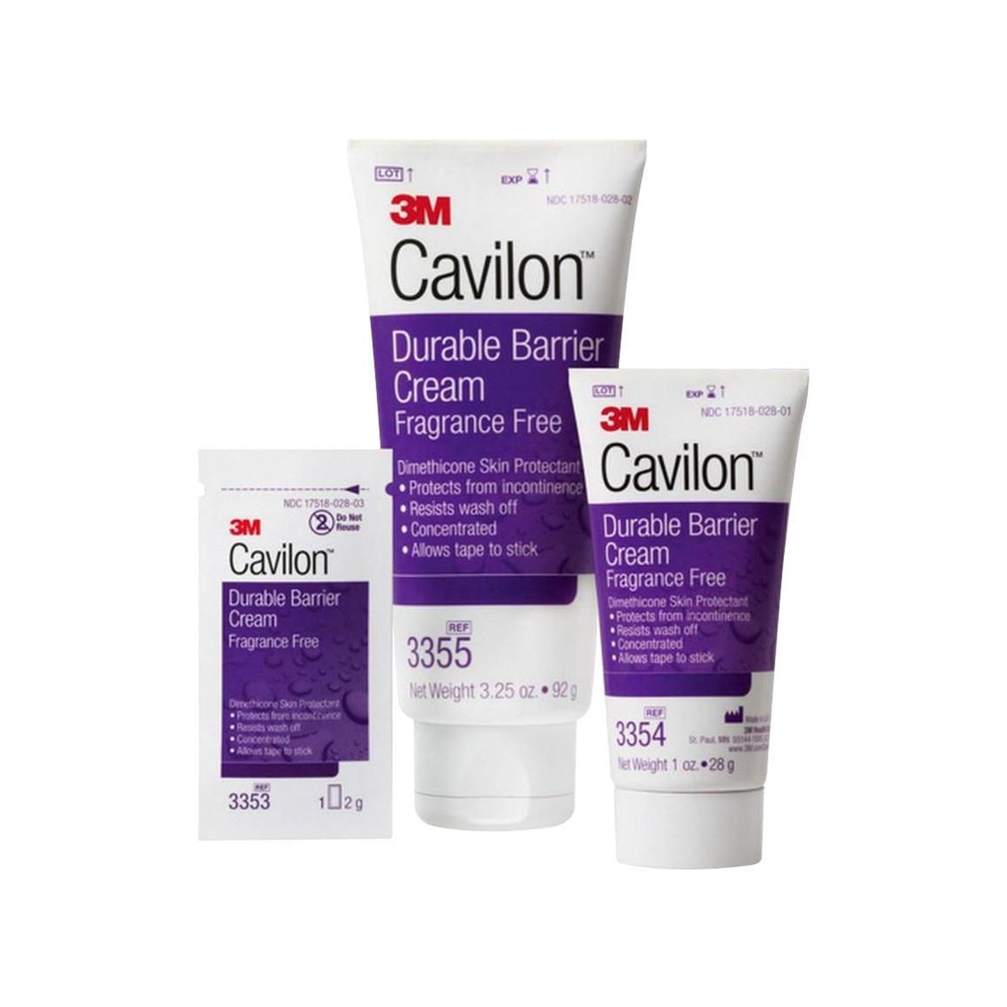 3M Cavilon Skin Protectant, Unscented Cream, 28 Gram Tube 48/CASE -3354