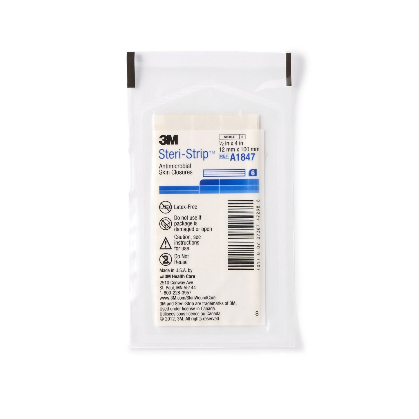 3M™ Steri-Strip™ Antimicrobial Skin Closure Strip 1/EACH -A1847