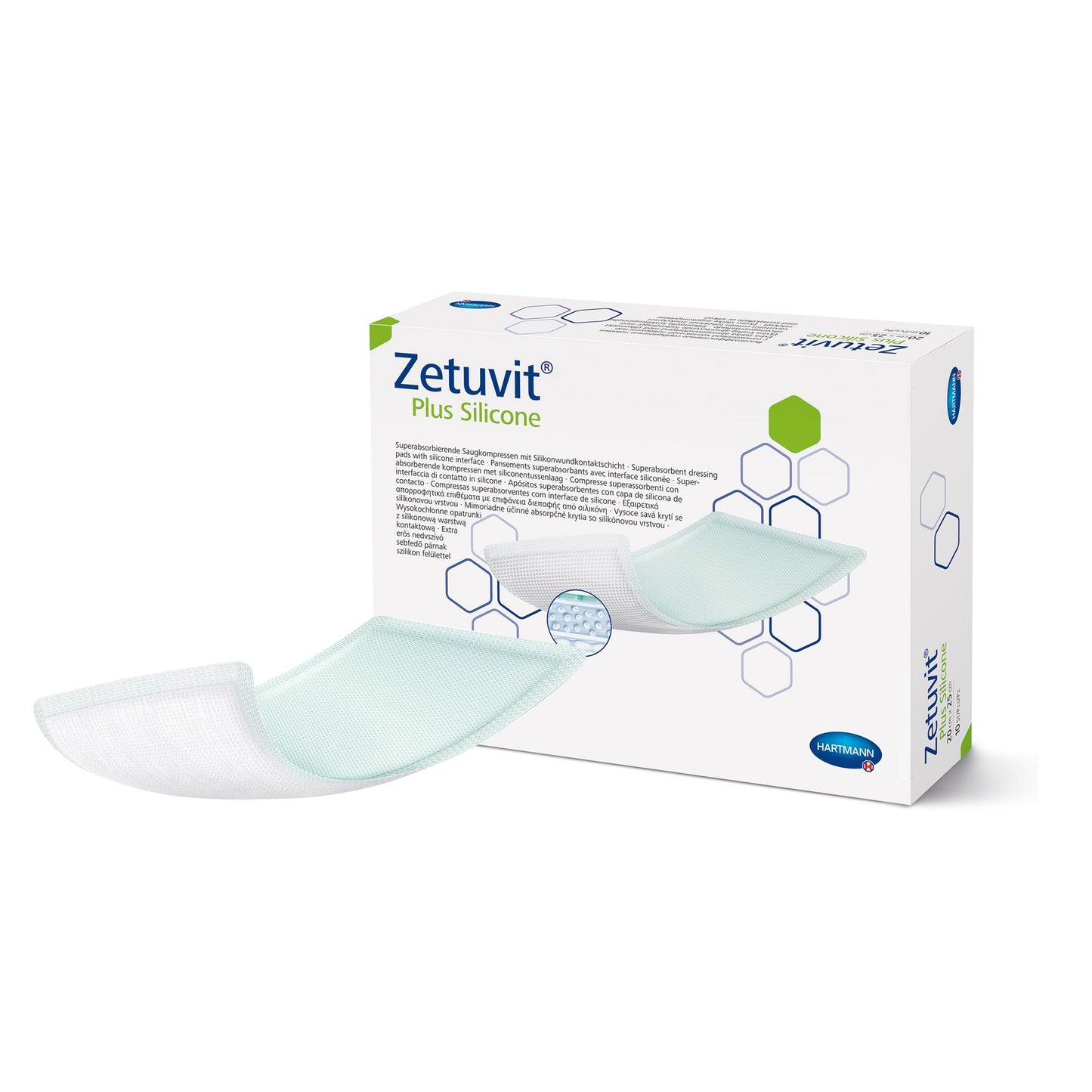 Zetuvit Plus Silicone Super Absorbent Dressing, 8 x 10 Inch 1/EACH -413815