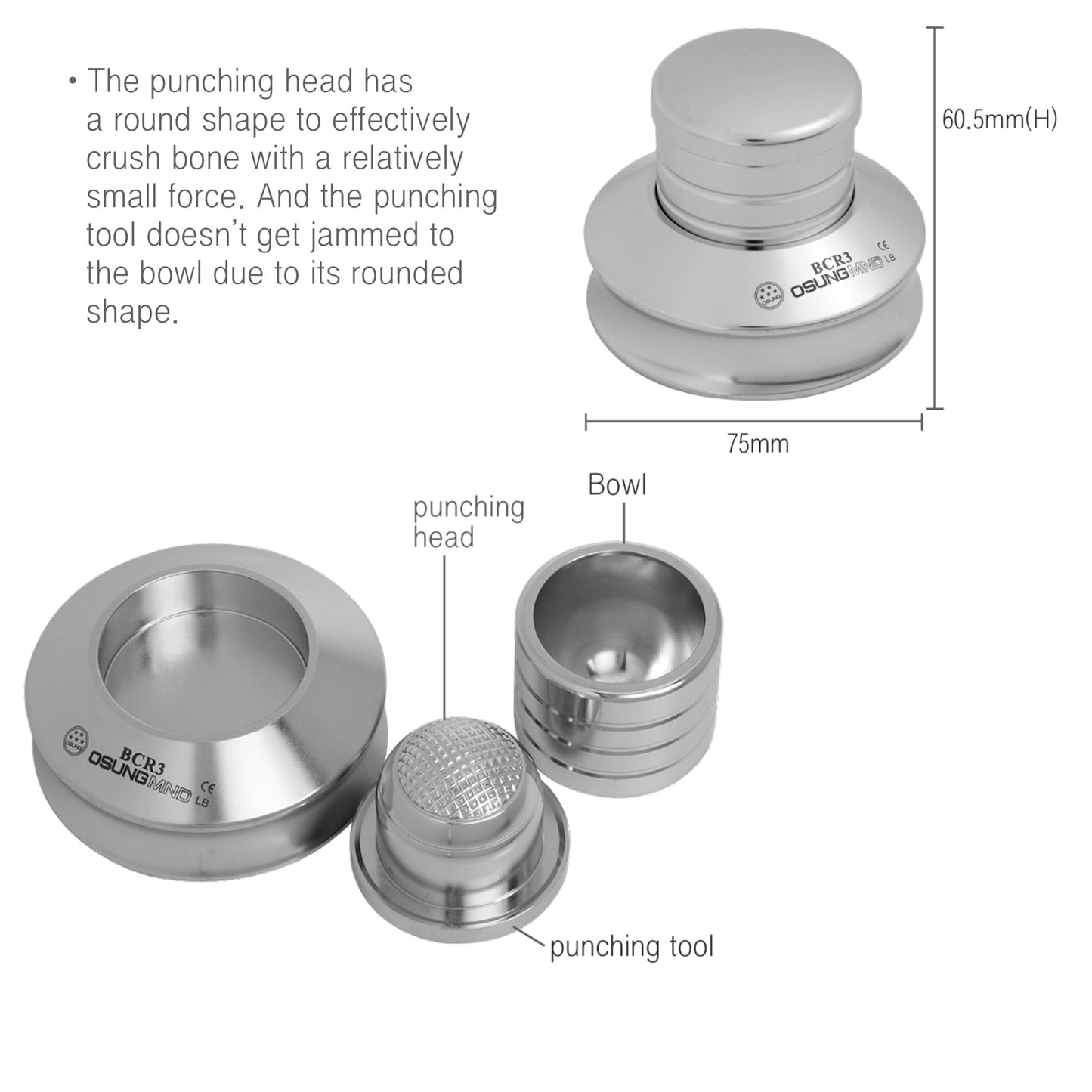 Osung Dental Bone Crusher Premium -BCR3 - Osung USA