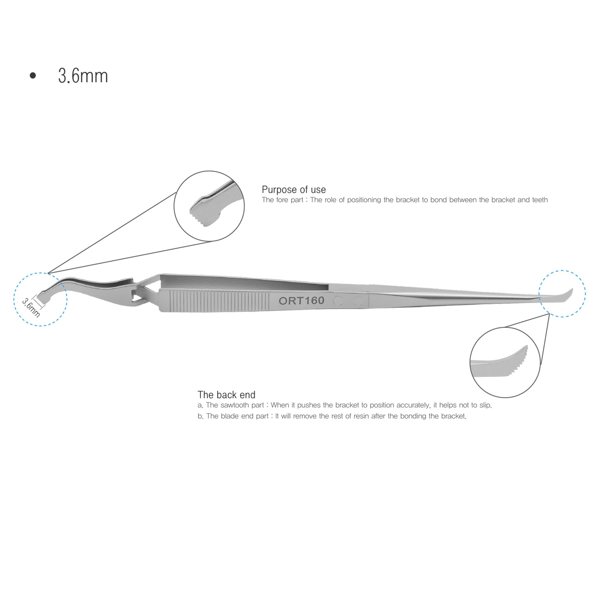 Osung Bracket Placing tweezer Premium -ORT160 - Osung USA