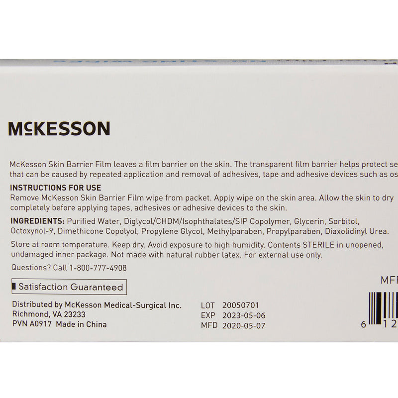McKesson Skin Barrier Wipe 25/BOX -176-5728 - BriteSources