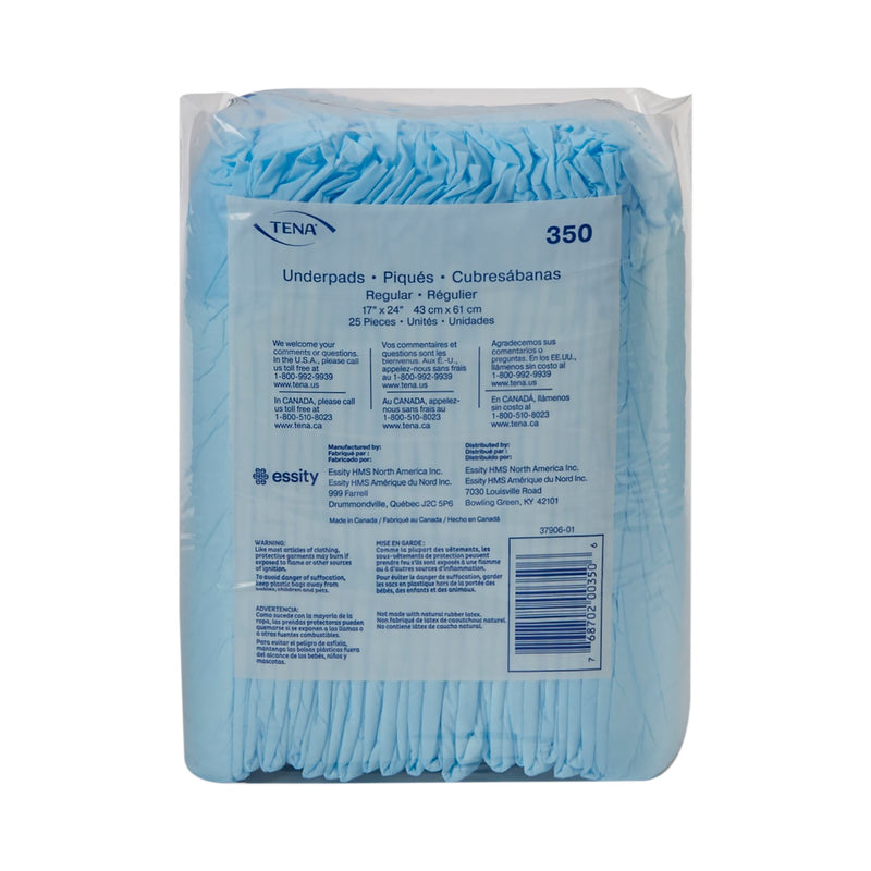 TENA Regular Underpads, Light Absorbency, Blue, Disposable, Latex-Free 1/PACK -350 - BriteSources