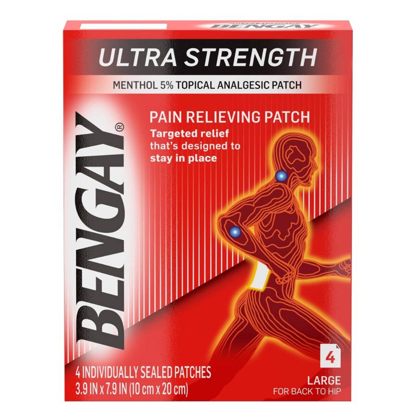 Bengay Pain Relieving Patch Ultra Strength, Large Size