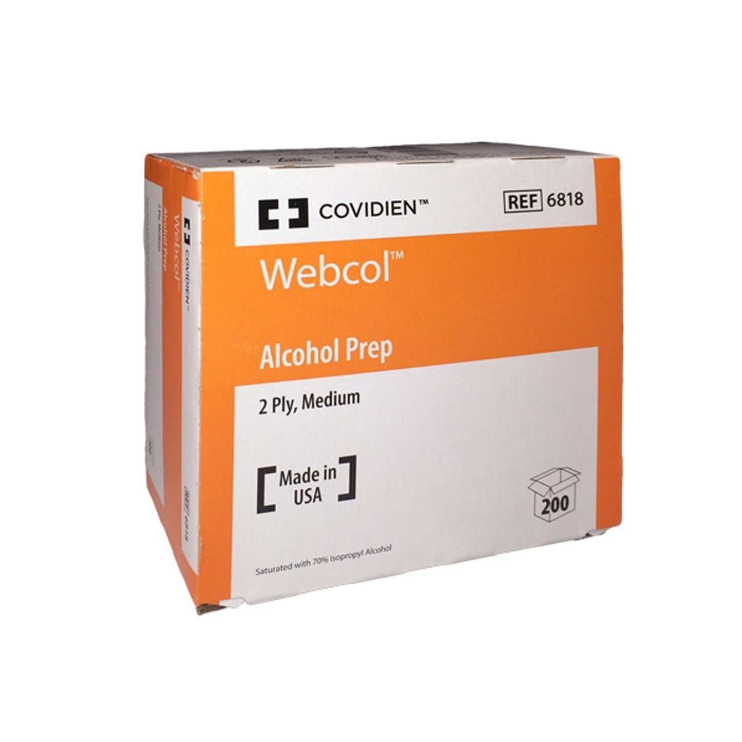 Webcol™ Alcohol Prep Pad 200/BOX -6818-1