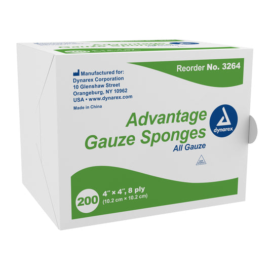 Advantage Gauze Sponge, 4 x 4 Inch, 8-Ply 20/CASE -3264