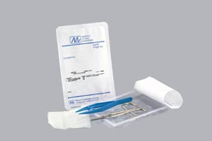 SUTURE REMOVAL KIT TRAY INCLUDES: SS IRIS, METAL INSERT FORCEPS, ALCOHOL PREP PAD, 2" X 2" GAUZE, STERILE, 50 KIT/CS, SOLD AS CASE MEDICAL 102