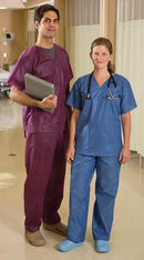 SCRUB SHIRT, X-LARGE, DARK BLUE, ROUND NECK, TWO POCKETS, LIMITED USE, 10/BG, 5 BG/CS, SOLD AS CASE ENCOMPASS 10000646