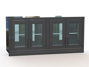 STAINLESS STEEL 36-1/2"W X 29"D X 55"H EXTERNAL & 25-1/2"W X 25"D X 44-1/4"H INTERNAL CLOSED CASE CART W/PERFORATED STAINLESS STEE, SOLD AS EACH LAKES